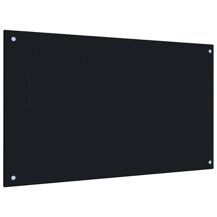 Protector de salpicaduras cocina hecho en vidrio templado 100x60 cm de color negro VidaXL