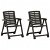 Pacote de cadeiras de jardim de plástico de 56 cm em cinzento antracite dobrável com apoios de braços VidaXL