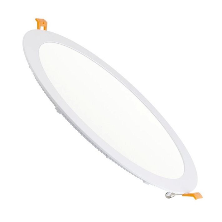 Placa LED circular ultrafina de 24W de potencia fabricada con un marco de aluminio de color blanco Moonled