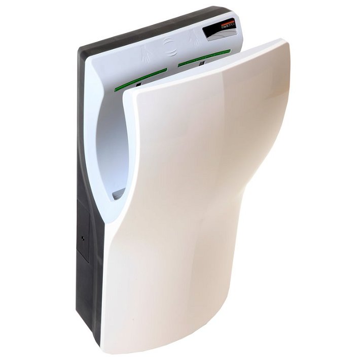 Secador de mãos automático fabricado em plástico ABS de cor branco Dualflow Plus - Mediclinics