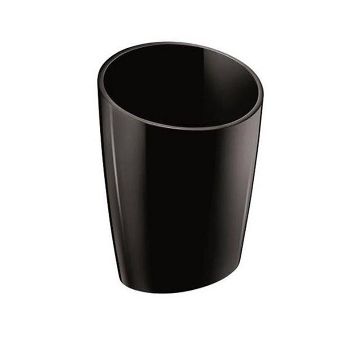 Copo móvel de design minimalista e elegante de cor preto brilhante fabricado em vidro acrílico Saku Cosmic