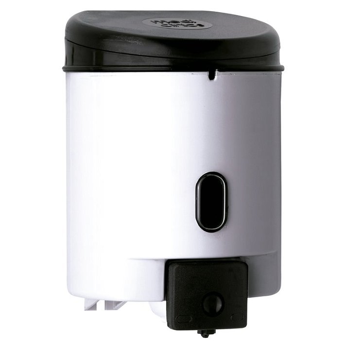 Dispenser di sapone con pulsante manuale in termoplastica da 1L in bianco e nero Mediclinics