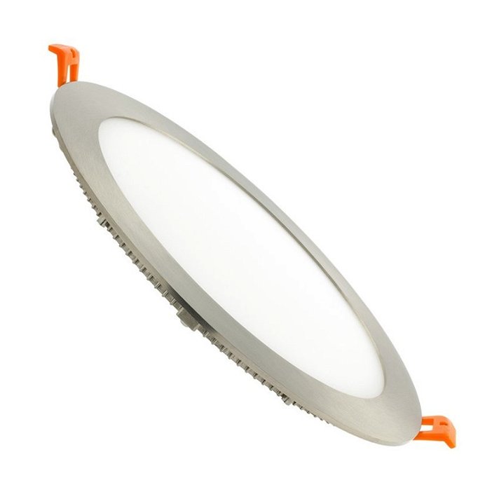 Placa LED de design circular e ultra fina fabricada em alumínio prateado 15W MoonLed