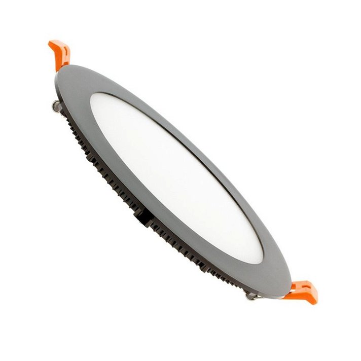 Placa LED circular ultrafina Ø20x2cm 15W negro