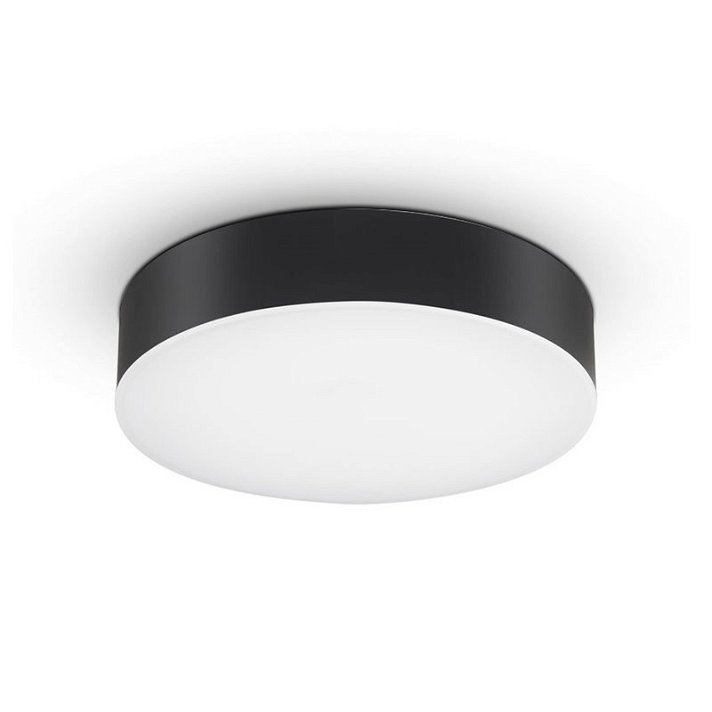 Plafon LED para interiores e exteriores com design circular preto IP65 21W MoonLed