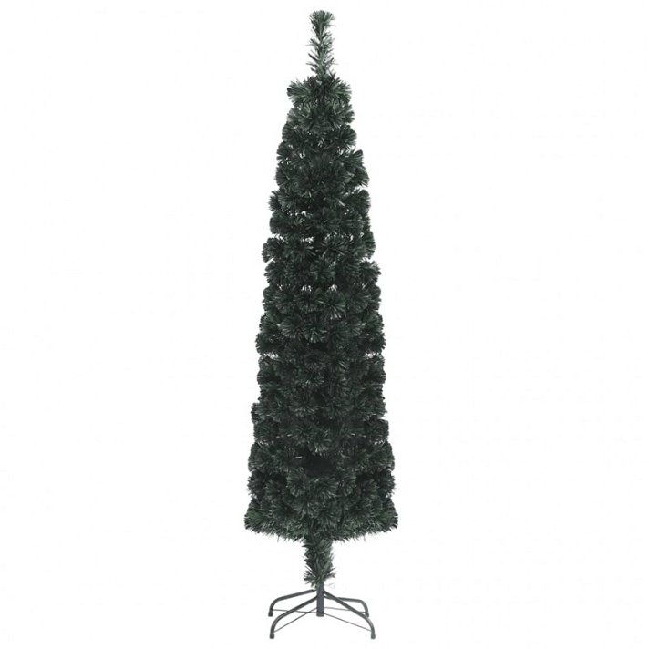 Árbol Navidad artificial negro con soporte fabricado en fibra óptica y acero VidaXL