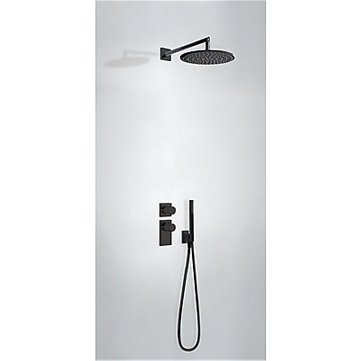 Kit de ducha termostático empotrado negro PROJECT TRES
