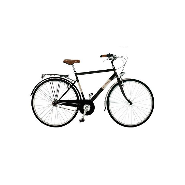 Bicicleta color negro con ruedas de 28 pulgadas y sistema de alumbrado 603M Via Veneto