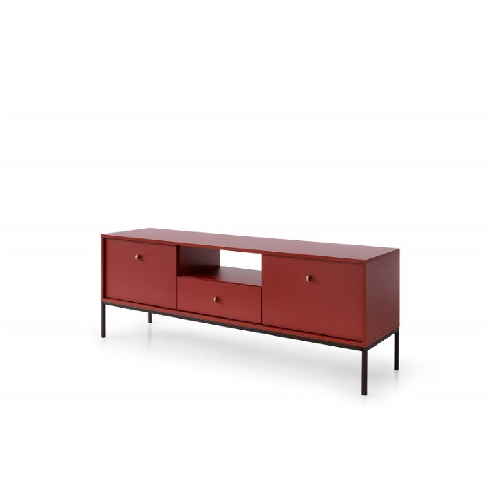 Mueble para televisión moderno de color bordo y negro mate fabricado en ABS y HDF Bim Furniture