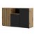 Commode moderne avec façade noir mat et baguettes couleur chêne naturel Auris Bim Furniture