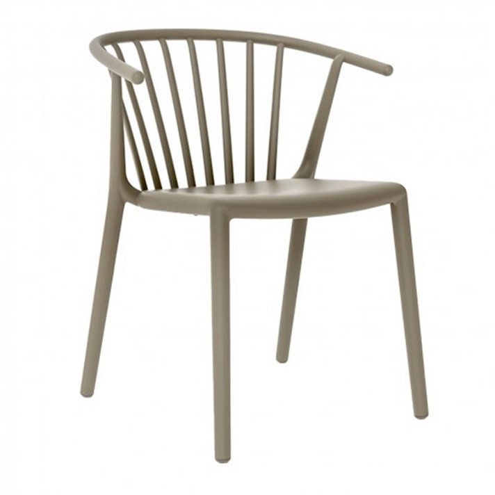 Set di sedie con braccioli adatte per esterni con finitura colore sabbia Woody Resol