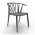 Lot de chaises avec accoudoirs de couleur gris foncé Woody Resol