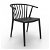 Pack de sillas apilables aptas para exterior con acabado en color negro Woody Resol