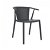 Set di sedie impilabili con braccioli realizzate con finitura grigio scuro Steely Resol