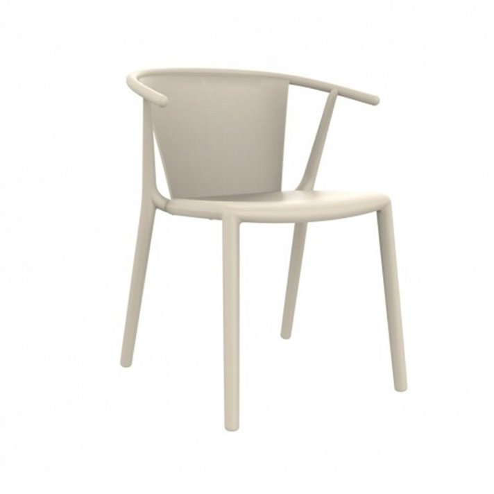 Lot de chaises empilables avec accoudoirs finition de couleur ivoire Steely Resol