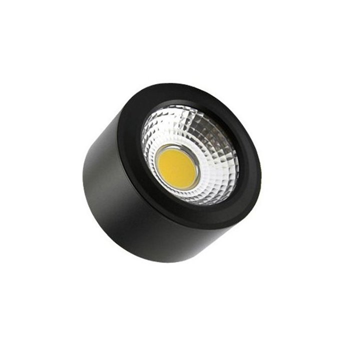 Plafón LED de techo redondo Ø9x5'5cm 7W negro