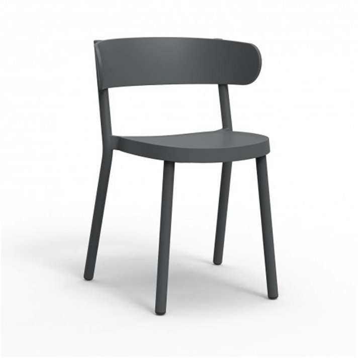 Pack de sillas apilables para exterior con acabado en color gris oscuro Casino Resol