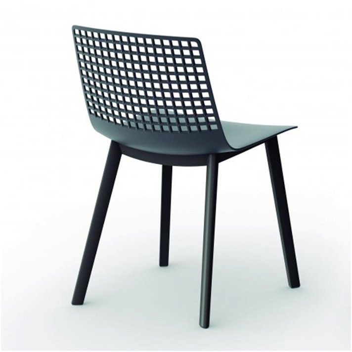 Set di sedie realizzate in fibra di vetro e finitura colore nero Wire Click Resol
