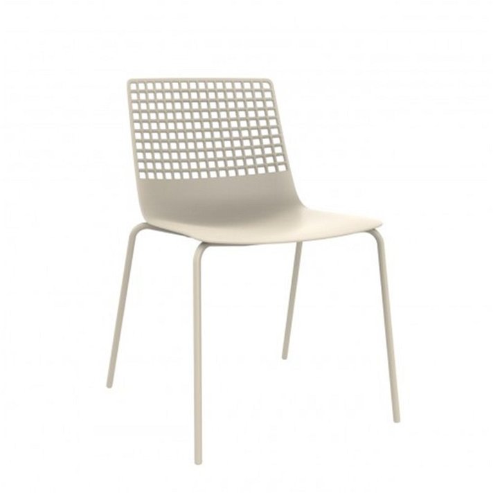 Pack de sillas para interior fabricadas con polipropileno y acero color blanco Wire Resol