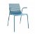 Set di sedie da interni con braccioli realizzati in polipropilene e acciaio colore blu retrò Wire Resol