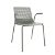 Pack de sillas con apoyabrazos elaboradas con estructura de acero gris verdoso Wire Resol