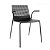 Pack de sillas para interior con apoyabrazos elaboradas en polipropileno y acero color negro Wire Resol