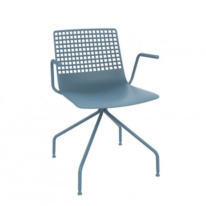 Set di sedie da interno con gambe a ragno e braccioli di colore azzurro Wire Resol