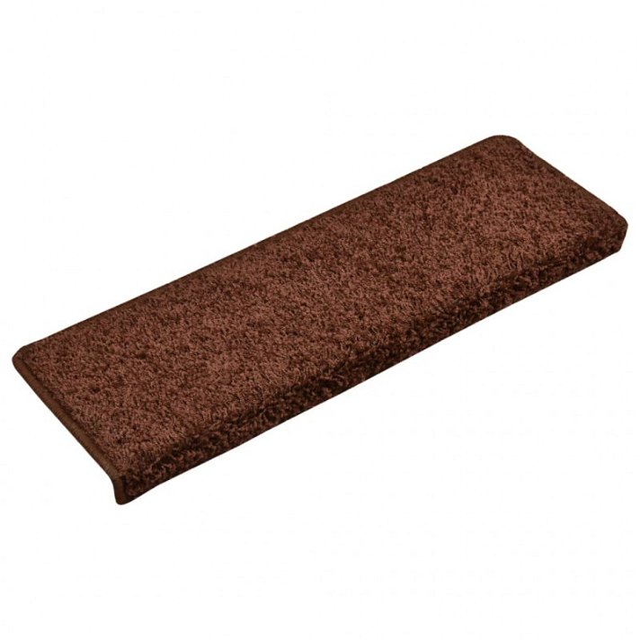 Pack de alfombrillas para escalera de tela agujada con un acabado en color marrón Vida XL