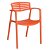 Conjunto de cadeiras com apoio de braços fabricadas em fibra de vidro laranja Toledo Aire Resol