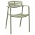 Conjunto de cadeiras fabricadas com fibra de vidro e braços com acabamento cinzento esverdeado Toledo Aire Resol