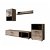 Set di mobili da salotto colore rovere sabbia fabbricato in legno laminato HDF e ABS Bim Furniture
