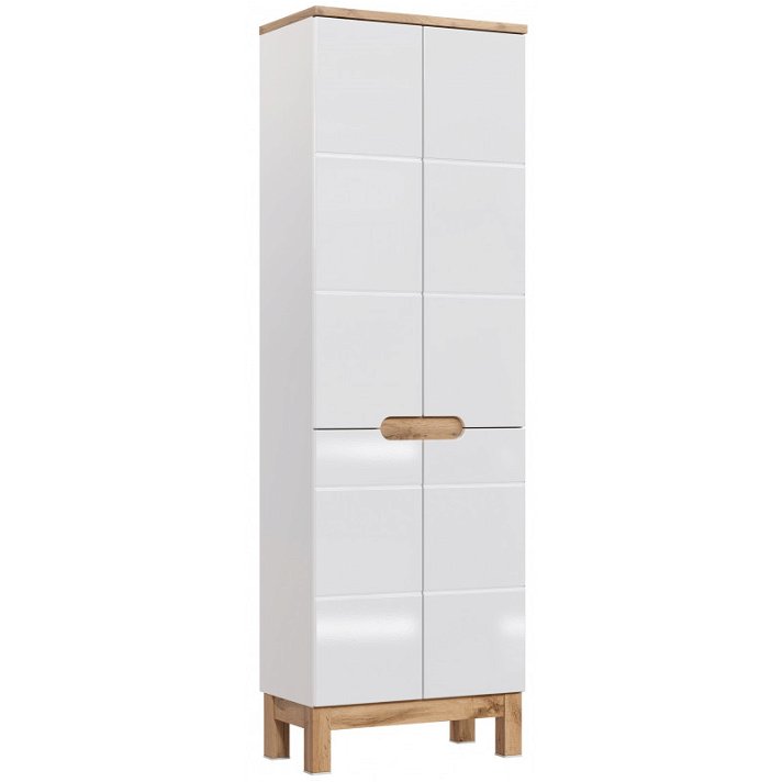 Mueble para baño con dos puertas de color blanco alpino con acabado brillante modelo Bali de Bim Furniture