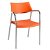 Conjunto de cadeiras com apoio de braços fabricadas em alumínio e polipropileno cor de pêssego Splash Resol