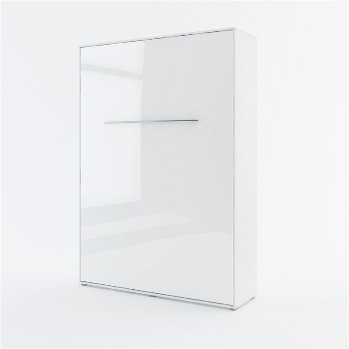 Cama vertical plegable de 200 cm en color blanco con alto brillo Murphy Bim Furniture