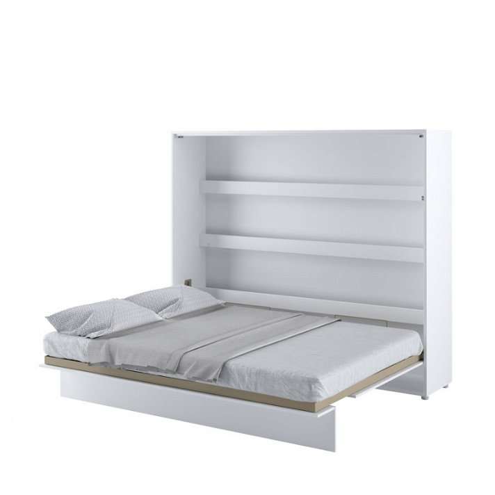 Cama horizontal plegable disponible en 160 cm de color blanco de alto brillo Bim Furniture