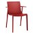 Set di sedie con braccioli realizzate in polipropilene colore rosso Beekat Resol