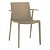 Lot de chaises avec accoudoirs fabriquées en polypropylène de couleur sable Beekat Resol