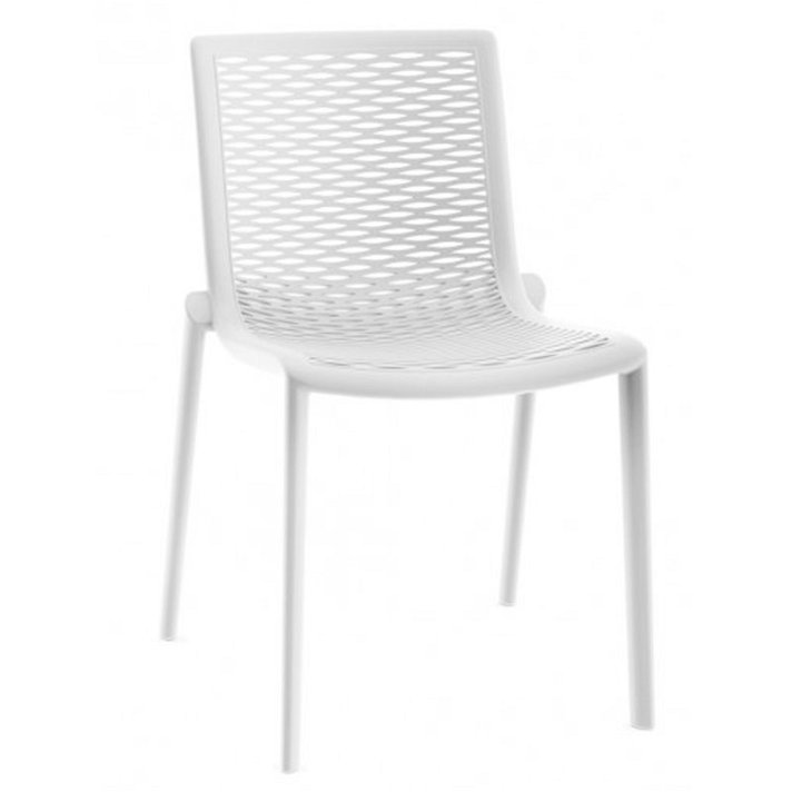 Pack de sillas con protección UV elaboradas en polipropileno color blanco Netkat Resol