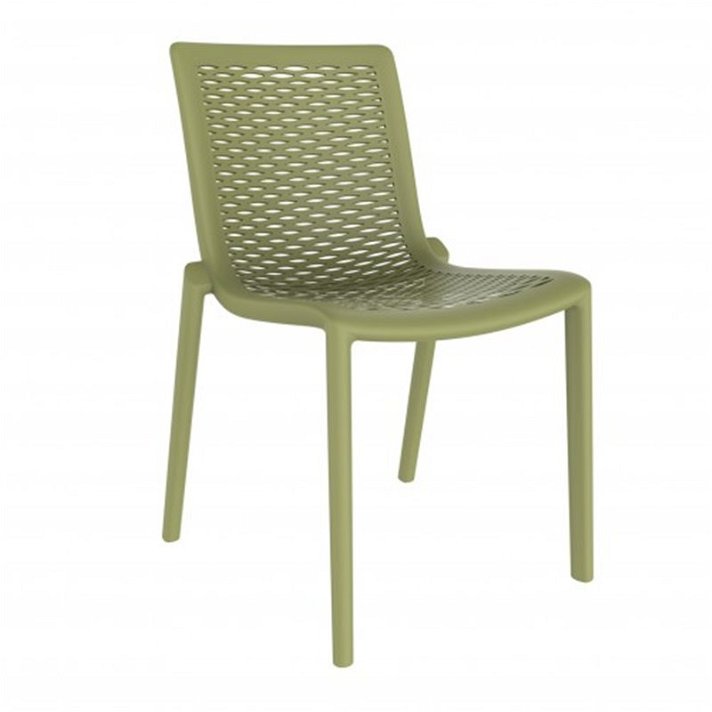 Lot de chaises avec protection UV fabriquées en polypropylène de couleur verte Netkat Resol