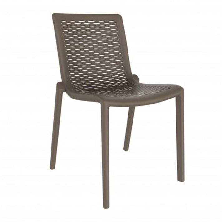 Lot de chaises avec protection UV fabriquées en polypropylène de couleur chocolat Netkat Resol