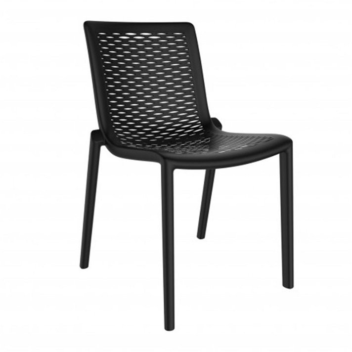 Set di sedie con protezione UV realizzate in polipropilene colore nero Netkat Resol