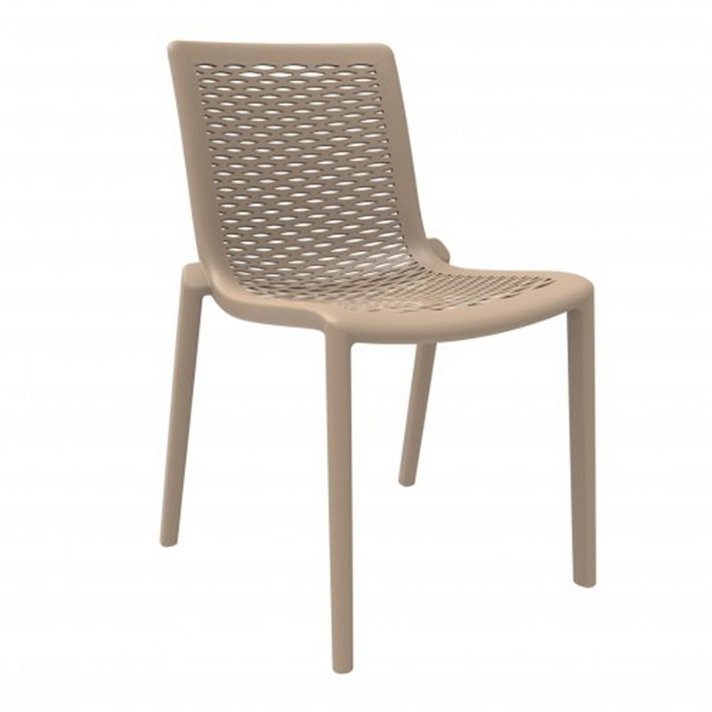 Lot de chaises empilables avec protection UV et finition sable Netkat Resol