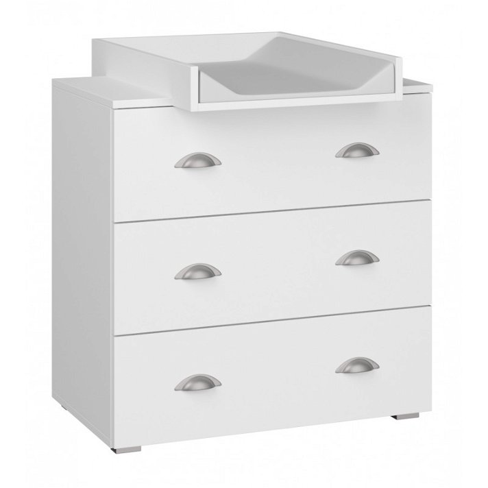Cassettiera con fasciatoio per bambini di colore bianco opaco modello Mia Bim furniture