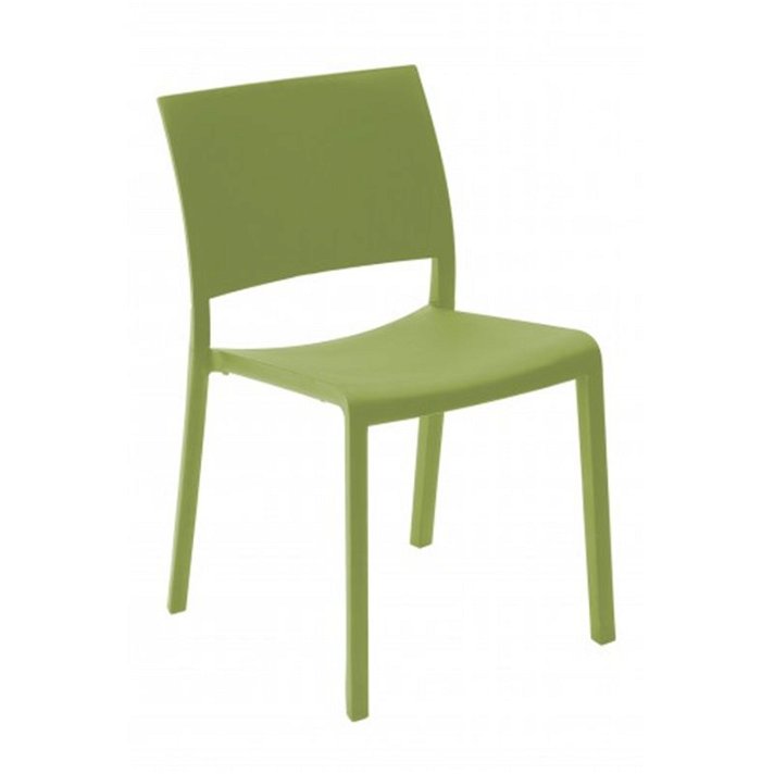 Pack de sillas apilables con protección UV y acabado en color verde oliva Fiona Resol