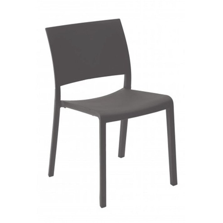 Lot de chaises avec protection UV fabriquées en polypropylène de couleur gris foncé Fiona Resol