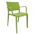 Set di sedie con protezione UV e braccioli realizzate in polipropilene colore verde oliva New Fiona Resol
