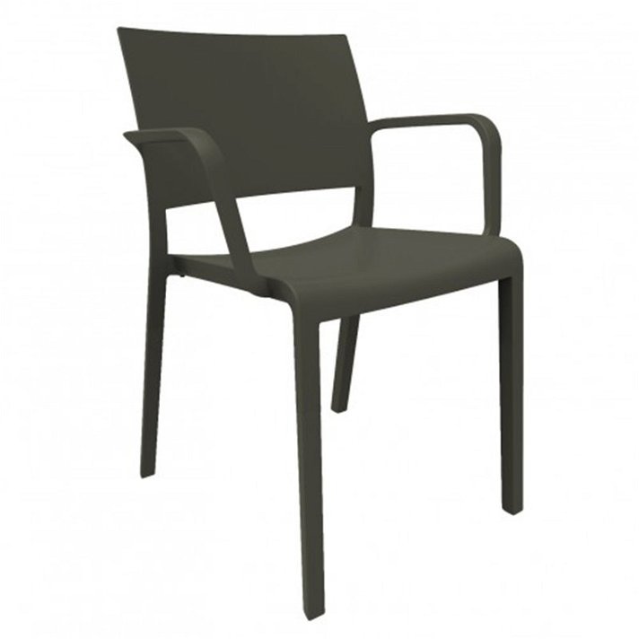 Set di sedie con braccioli realizzate in fibra di vetro colore nero New Fiona Resol