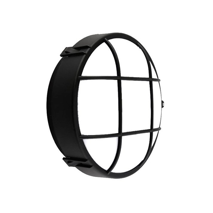 Plafón LED circular con rejilla fabricado en polipropileno color negro IP44 negro Moonled