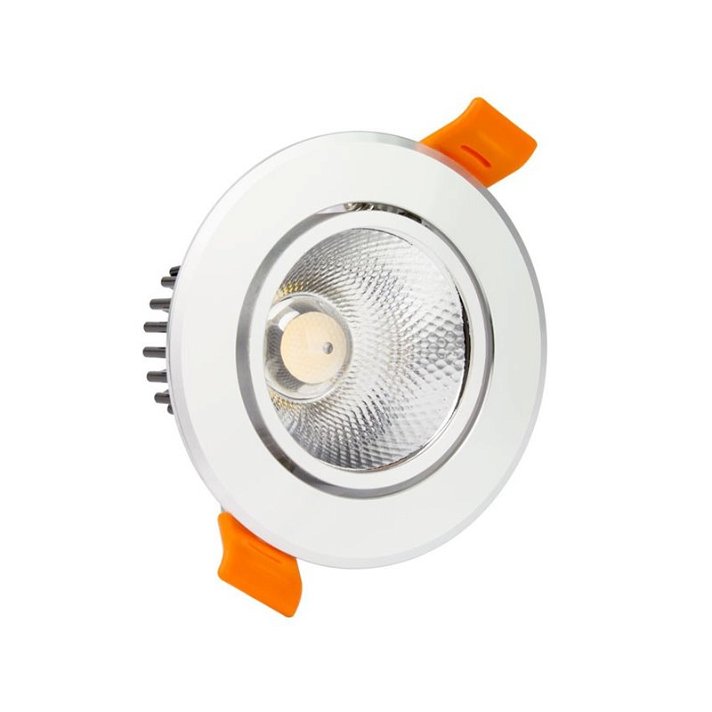 Foco LED fabricado en aluminio con diseño circular y direccionable 7W color plata Moonled