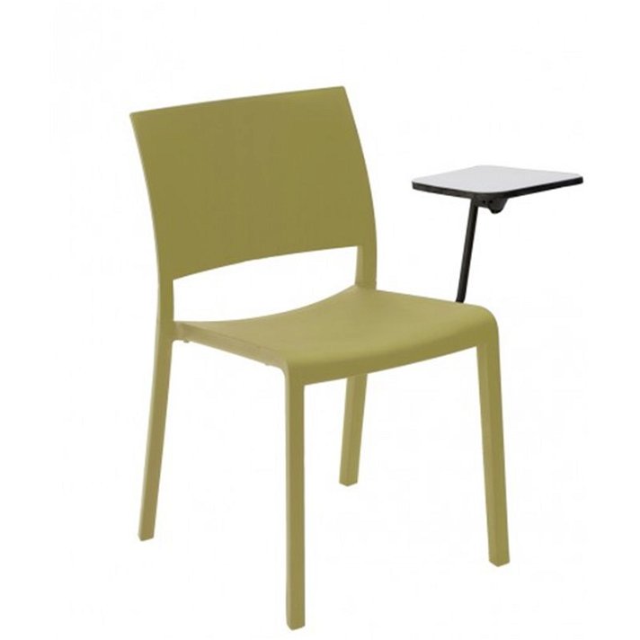Set di sedie impilabili realizzate con acciaio e polipropilene colore verde oliva Fiona Congressi Resol